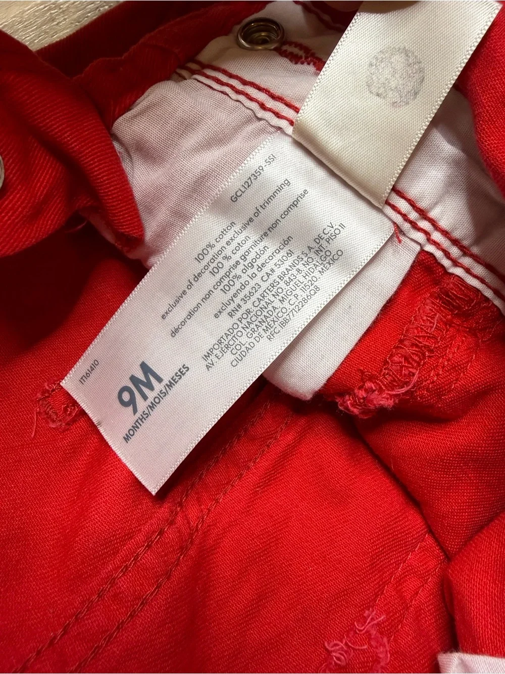 Oshkosh Bright Red Toddler Girls' Short Overalls